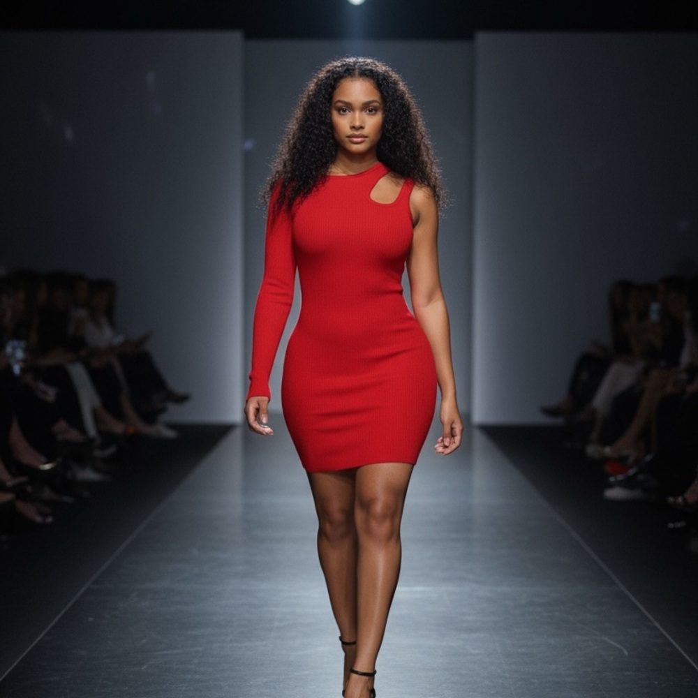 Elegant Red One-Shoulder Dress